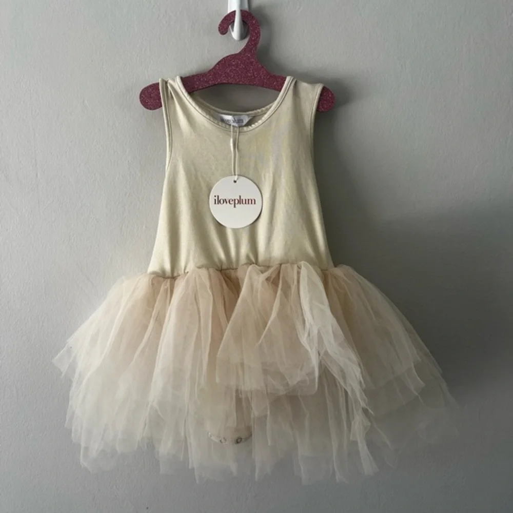 NWT Authentic iloveplum metallic tutu - goldy - size 8Y